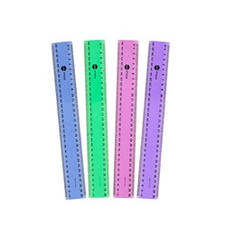 Marbig Plastic Ruler 30cm Fluorecent Assorted_2